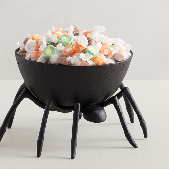 Pottery Barn Other - Pottery Barn Halloween Trick Or Treat Spider Metal Candy Bowl
